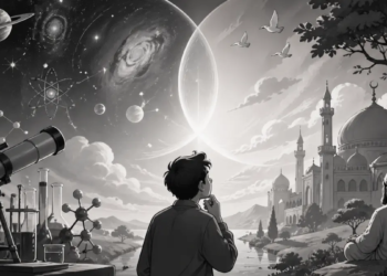 Ilustrasi Sains dan Agama/Made by AI