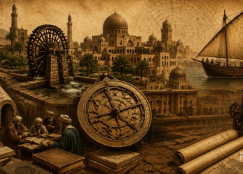 Ilustrasi Inovasi Teknologi di Zaman Islam Kuno/Generate by AI