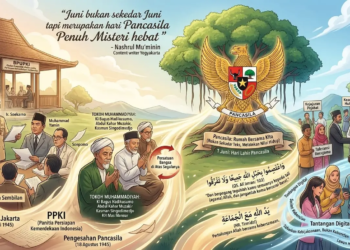 1 Juni bukan sekadar sejarah; Pancasila adalah kompas persatuan yang menjaga Indonesia tetap utuh. (Ilustrasi: AI)