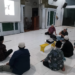 Rehab Masjid Darul Arqom Masuk Fase Kritis, Pekerja Lakukan Ini Biar Kubah Besar Tak Rembes Lagi. (Foto: Agus/pasmu.id)