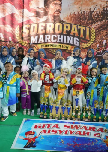 TK ABA 2 Kota Pasuruan kembali meraih Juara 1 Soeropati Marching Competition 2026 membanggakan. (foto: istimewa)
