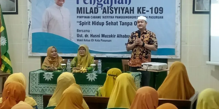 Milad ke-109 ‘Aisyiyah Panggungrejo menguatkan dakwah kesehatan melalui semangat hidup sehat tanpa obat. (foto: Firnas/pasmu.id)