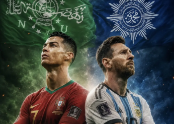 Ronaldo dan Messi, NU dan Muhammadiyah, sama-sama hebat dengan caranya masing-masing tanpa saling menjatuhkan. (Ilustrasi: AI)