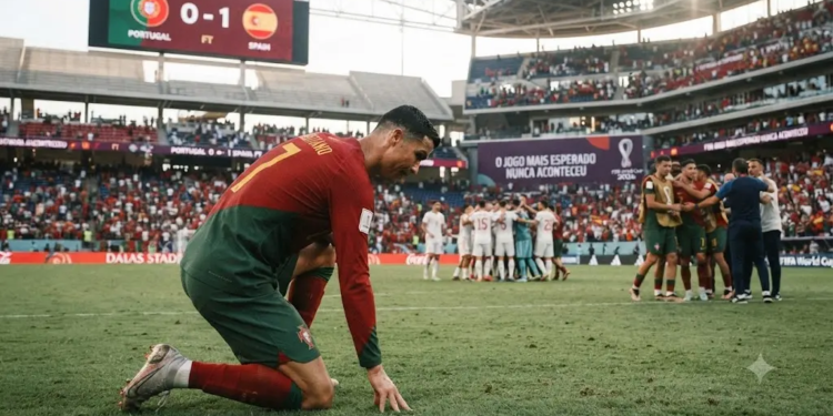 Ronaldo dan Messi mungkin tak pernah duel di Piala Dunia, tapi perjuangan mereka tetap abadi. (Ilustrasi: AI)