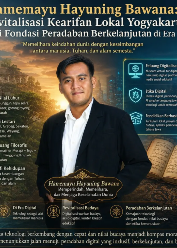 Revitalisasi Hamemayu Hayuning Bawana di era digital menjaga keseimbangan budaya dan teknologi untuk peradaban berkelanjutan. (Ilustrasi: AI)