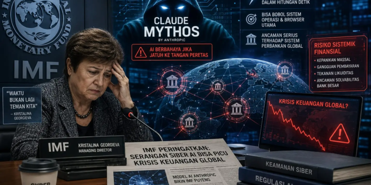 AI yang Membuat IMF Puyeng: Ketika Claude Mythos Dinilai Mampu Mengguncang Sistem Keuangan Dunia Dunia teknologi kembali diguncang. Kali ini bukan karena kemampuan AI menulis artikel, membuat gambar, atau membantu pemrograman, melainkan karena munculnya model kecerdasan buatan yang dinilai memiliki kemampuan luar biasa dalam bidang keamanan siber. Model tersebut adalah Claude Mythos, yang dikembangkan oleh Anthropic. Kemampuannya bahkan membuat International Monetary Fund (IMF) mengeluarkan peringatan serius mengenai potensi ancaman terhadap stabilitas sistem keuangan global. Menurut Anthropic, Mythos dirancang untuk membantu menemukan kelemahan perangkat lunak sebelum dimanfaatkan oleh peretas. Dalam pengujian internal, model ini mampu menemukan ribuan celah keamanan pada berbagai sistem operasi dan peramban web utama di dunia. Namun, kemampuan tersebut juga berarti bahwa jika jatuh ke tangan yang salah, AI ini berpotensi digunakan untuk melakukan serangan siber berskala besar. AI yang Terlalu Pintar untuk Dilepas ke Publik Berbeda dengan chatbot AI pada umumnya, Claude Mythos tidak langsung dirilis secara luas. Anthropic justru membatasi akses hanya kepada sejumlah organisasi terpercaya melalui program Project Glasswing. Langkah tersebut diambil karena perusahaan menyadari kemampuan model ini dapat digunakan bukan hanya untuk memperbaiki sistem keamanan, tetapi juga mengeksploitasi kerentanannya. Di antara mitra awal yang mendapat akses terbatas adalah perusahaan teknologi dan lembaga besar seperti Amazon, Apple, Cisco, Nvidia, dan JPMorgan Chase. IMF: "Waktu Bukan Lagi Teman Kita" Kekhawatiran terbesar datang dari Direktur Pelaksana IMF, Kristalina Georgieva. Dalam wawancara dengan CBS News, Georgieva mengatakan bahwa dunia belum memiliki kemampuan yang memadai untuk melindungi sistem moneter internasional dari ancaman siber yang diperkuat AI. Ia bahkan mengingatkan bahwa "time is not our friend" atau "waktu bukan lagi teman kita", menandakan bahwa perkembangan AI berlangsung jauh lebih cepat dibanding kesiapan sistem pertahanan global. Ancaman terhadap Perbankan Global IMF menilai serangan siber berbasis AI tidak hanya berpotensi mencuri data atau melumpuhkan server. Dalam skenario terburuk, serangan terhadap bank-bank besar dapat menyebabkan: 1. gangguan sistem pembayaran internasional, 2. kepanikan nasabah, 3. tekanan likuiditas, 4. gangguan transaksi lintas negara, 5. bahkan mengancam stabilitas lembaga keuangan yang dianggap "terlalu besar untuk gagal" (too big to fail). Inilah sebabnya isu keamanan AI kini tidak lagi dipandang sekadar masalah teknologi, melainkan telah menjadi isu stabilitas ekonomi global. Sampai Bank Sentral Turun Tangan Besarnya ancaman tersebut membuat pejabat tinggi Amerika Serikat menggelar pertemuan tertutup bersama para pemimpin bank-bank besar untuk membahas risiko Claude Mythos. Laporan CBS News menyebut Ketua Federal Reserve dan pejabat Departemen Keuangan AS bertemu dengan sejumlah CEO bank guna membahas kesiapan menghadapi ancaman AI generasi baru. Ironisnya, Model Ini Sempat Diretas Di tengah upaya pembatasan akses, Anthropic kemudian mengonfirmasi adanya dugaan akses tidak sah terhadap lingkungan vendor pihak ketiga yang berkaitan dengan Mythos. Perusahaan menyatakan investigasi dilakukan dan belum menemukan bukti bahwa sistem inti Anthropic ikut disusupi. Peristiwa tersebut justru memperkuat kekhawatiran bahwa model AI dengan kemampuan luar biasa pun tetap memiliki risiko kebocoran. Pelajaran bagi Dunia Kasus Claude Mythos menunjukkan bahwa perkembangan AI telah memasuki fase baru. Jika sebelumnya dunia khawatir AI menggantikan pekerjaan manusia, kini kekhawatiran bergeser ke kemungkinan AI digunakan sebagai senjata siber yang mampu mempercepat serangan terhadap infrastruktur vital. Bagi regulator seperti IMF, tantangannya bukan lagi sekadar mengikuti perkembangan teknologi, tetapi memastikan inovasi AI tidak berubah menjadi ancaman bagi sistem keuangan dunia. Claude Mythos pada akhirnya menjadi pengingat bahwa di era kecerdasan buatan, perlombaan bukan hanya soal menciptakan AI yang semakin pintar, melainkan juga membangun sistem keamanan yang mampu mengimbanginya. (Ilustrasi: AI)