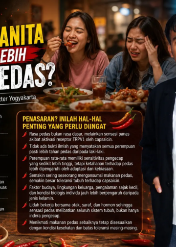 Perempuan lebih tahan pedas karena kebiasaan, bukan jenis kelamin. Lidah dan otak beradaptasi terhadap capsaicin. (Ilustrasi: AI)