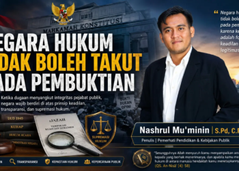 Negara hukum hanya memperoleh legitimasi melalui pembuktian yang adil, transparan, objektif, dan bebas intervensi politik. (Ilustrasi: AI)
