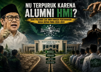 Polemik HMI vs PMII di Muktamar NU jangan mengalihkan dari tugas besar membangun organisasi. (Ilustrasi: AI)