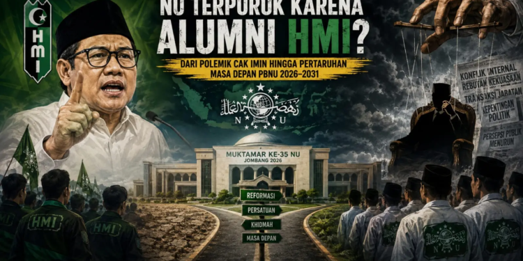 Polemik HMI vs PMII di Muktamar NU jangan mengalihkan dari tugas besar membangun organisasi. (Ilustrasi: AI)