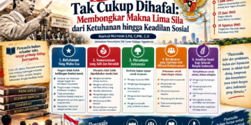 Pancasila bukan sekadar hafalan, melainkan tindakan; lima sila harus hidup dalam perilaku nyata masyarakat Indonesia